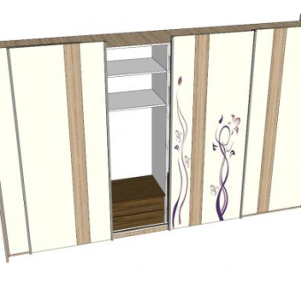双滑门家具衣柜SU模型下载_sketchup草图大师SKP模型