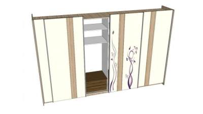 双滑门家具衣柜SU模型下载_sketchup草图大师SKP模型