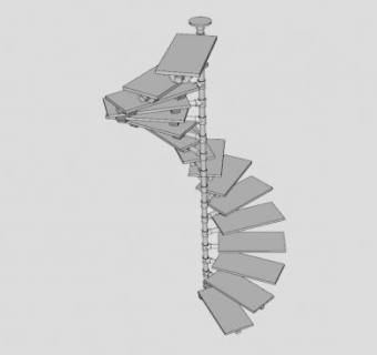 现代风格螺旋梯SU模型下载_sketchup草图大师SKP模型