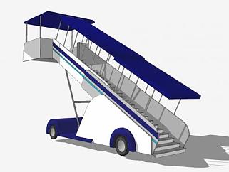 波音747飞机楼梯SU模型下载_sketchup草图大师SKP模型