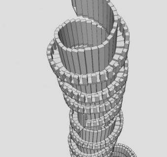 现代风格创意螺旋梯SU模型下载_sketchup草图大师SKP模型