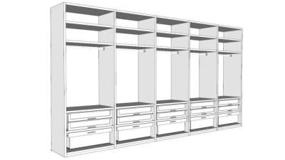 开放式敞开衣柜SU模型下载_sketchup草图大师SKP模型