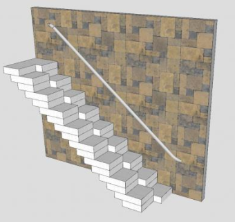 现代交替踏板扶梯SU模型下载_sketchup草图大师SKP模型