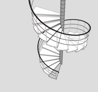 金属螺旋式扶梯SU模型下载_sketchup草图大师SKP模型