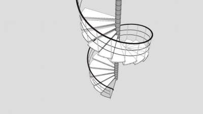 金属螺旋式扶梯SU模型下载_sketchup草图大师SKP模型