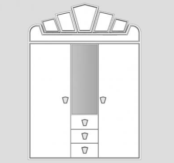 现代双开门式衣柜SU模型下载_sketchup草图大师SKP模型