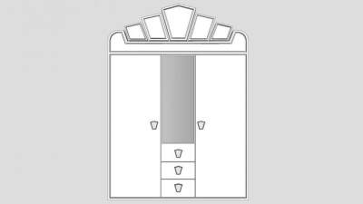 现代双开门式衣柜SU模型下载_sketchup草图大师SKP模型