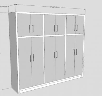 卧室白色衣柜衣橱SU模型下载_sketchup草图大师SKP模型