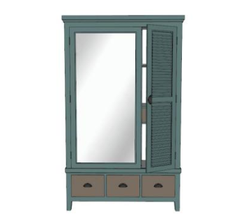 绿色休闲衣柜SU模型下载_sketchup草图大师SKP模型