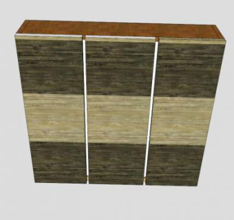 嵌入式双滑门衣柜SU模型下载_sketchup草图大师SKP模型