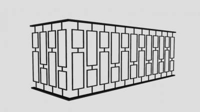 金属护栏SU模型下载_sketchup草图大师SKP模型