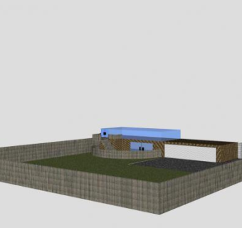 派对宅邸围墙SU模型下载_sketchup草图大师SKP模型