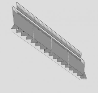钢制玻璃扶梯SU模型下载_sketchup草图大师SKP模型