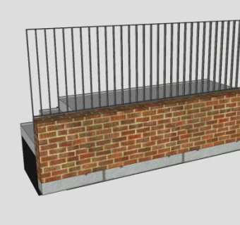 前门珊栏围墙SU模型下载_sketchup草图大师SKP模型