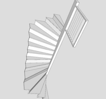 旋转护栏扶梯SU模型下载_sketchup草图大师SKP模型
