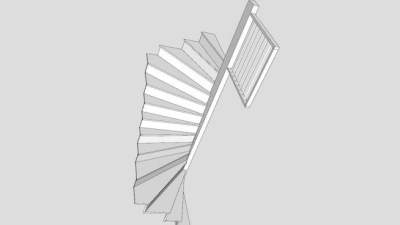 旋转护栏扶梯SU模型下载_sketchup草图大师SKP模型