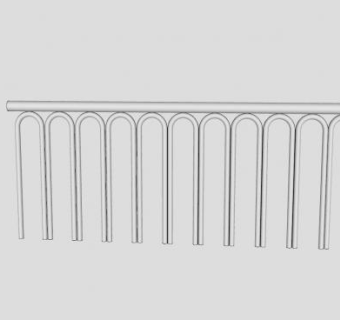 钢栅栏SU模型下载_sketchup草图大师SKP模型