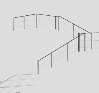 金属栏杆SU模型下载_sketchup草图大师SKP模型