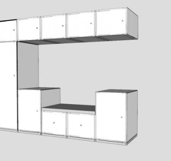 白色衣柜蒙大拿衣橱SU模型下载_sketchup草图大师SKP模型