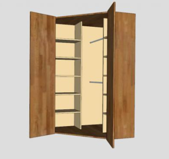 转角儿童衣柜SU模型下载_sketchup草图大师SKP模型