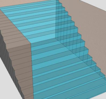 简易蓝色梯阶SU模型下载_sketchup草图大师SKP模型