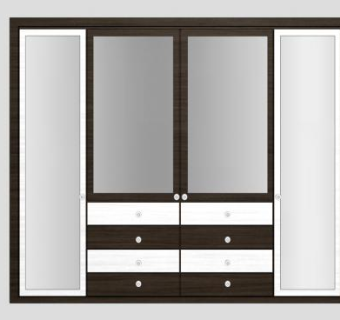塞维利亚板式衣柜SU模型下载_sketchup草图大师SKP模型