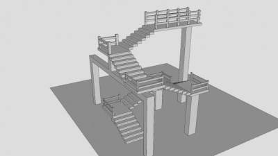 围栏型扶梯SU模型下载_sketchup草图大师SKP模型