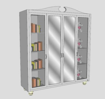 经典简欧衣柜SU模型下载_sketchup草图大师SKP模型