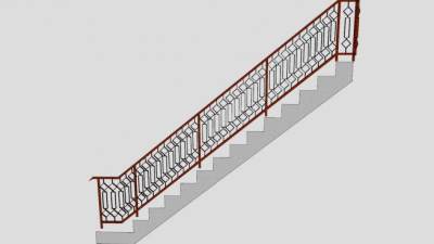中式扶手SU模型下载_sketchup草图大师SKP模型