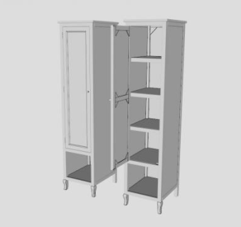 现代板式白色衣橱衣柜SU模型下载_sketchup草图大师SKP模型