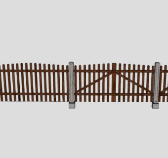 木栅栏SU模型下载_sketchup草图大师SKP模型