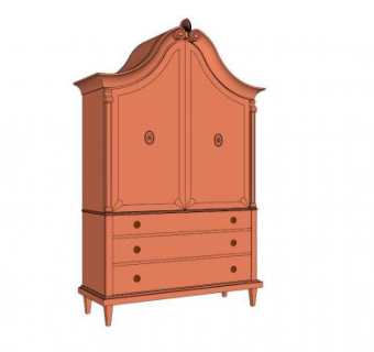 瑞典实木衣柜SU模型下载_sketchup草图大师SKP模型