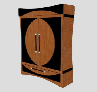 实木经典衣柜SU模型下载_sketchup草图大师SKP模型