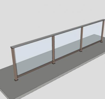玻璃护栏SU模型下载_sketchup草图大师SKP模型