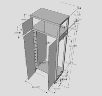 休闲双开门衣柜SU模型下载_sketchup草图大师SKP模型