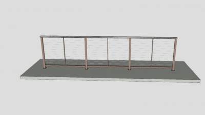 走道金属护栏SU模型下载_sketchup草图大师SKP模型