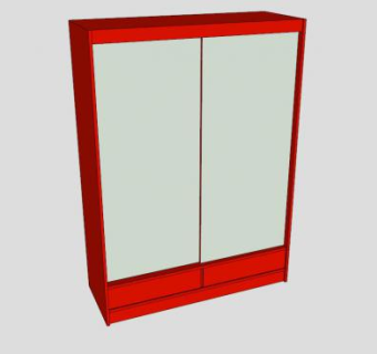 瓦莱丽红色衣柜SU模型下载_sketchup草图大师SKP模型