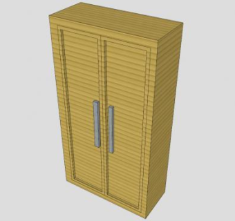 休闲木制衣柜SU模型下载_sketchup草图大师SKP模型