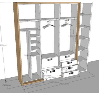 嵌入型沙龙衣柜SU模型下载_sketchup草图大师SKP模型