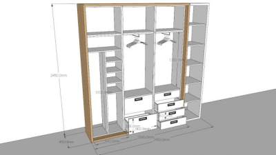 嵌入型沙龙衣柜SU模型下载_sketchup草图大师SKP模型