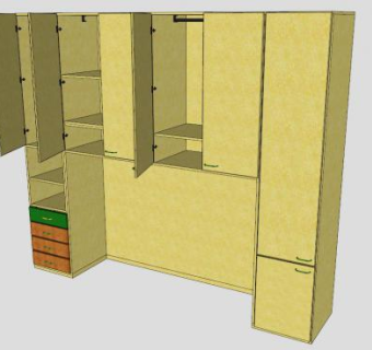 我的衣柜衣橱SU模型下载_sketchup草图大师SKP模型