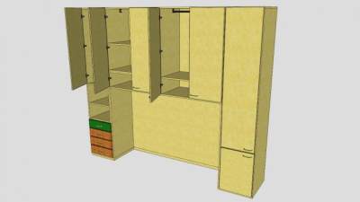 我的衣柜衣橱SU模型下载_sketchup草图大师SKP模型