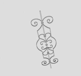 铁艺栏杆SU模型下载_sketchup草图大师SKP模型
