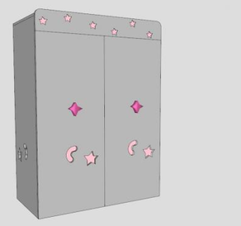 儿童家具衣柜SU模型下载_sketchup草图大师SKP模型