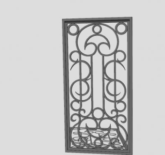 铁艺围栏面板SU模型下载_sketchup草图大师SKP模型