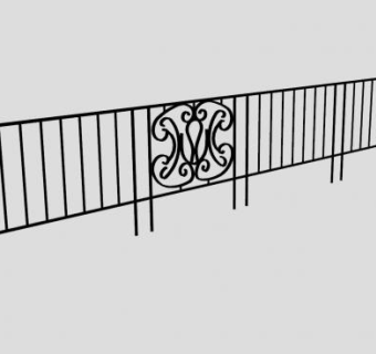 铁艺装饰栏杆SU模型下载_sketchup草图大师SKP模型