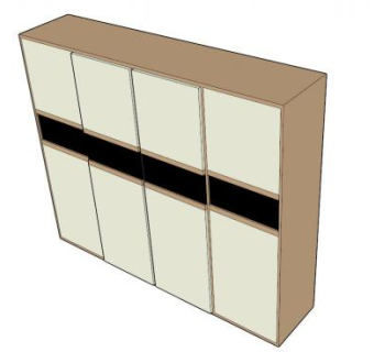 经典现代衣柜SU模型下载_sketchup草图大师SKP模型