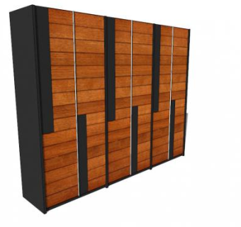 当代实木衣橱SU模型下载_sketchup草图大师SKP模型