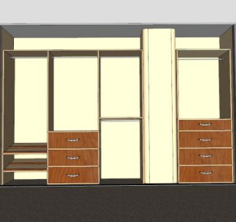 板式内饰衣柜SU模型下载_sketchup草图大师SKP模型