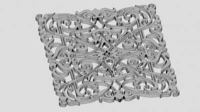 雕花铁艺装饰SU模型下载_sketchup草图大师SKP模型